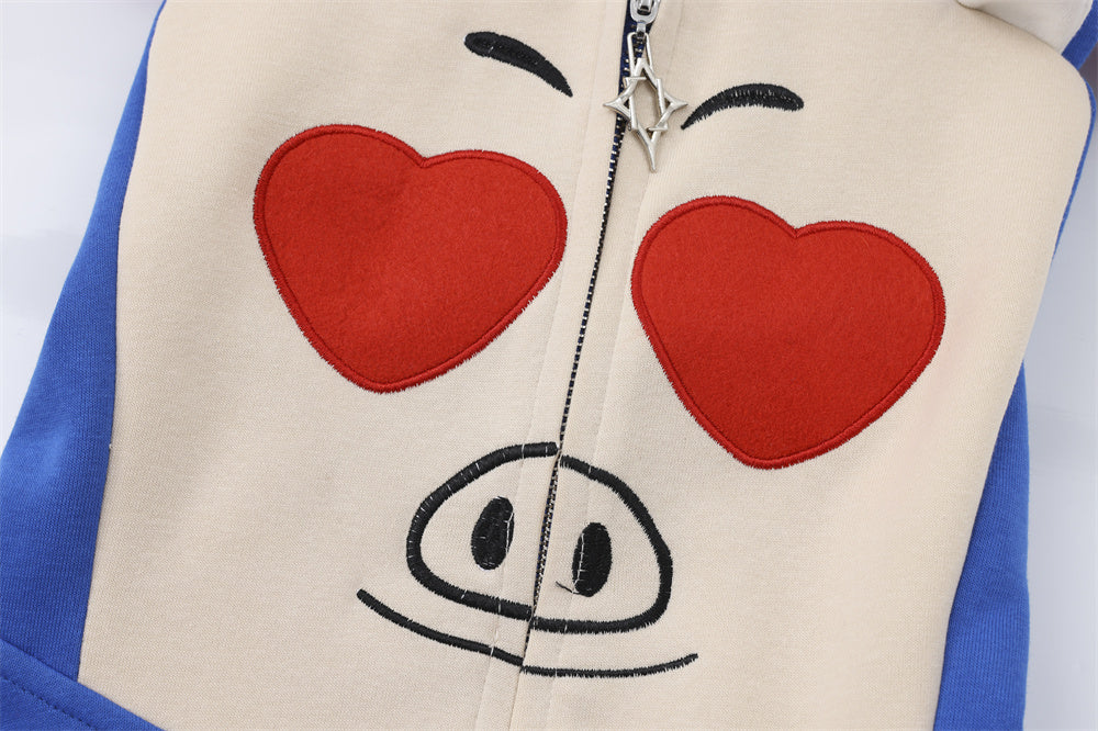 Full Zipped Love Piggy Hoodie