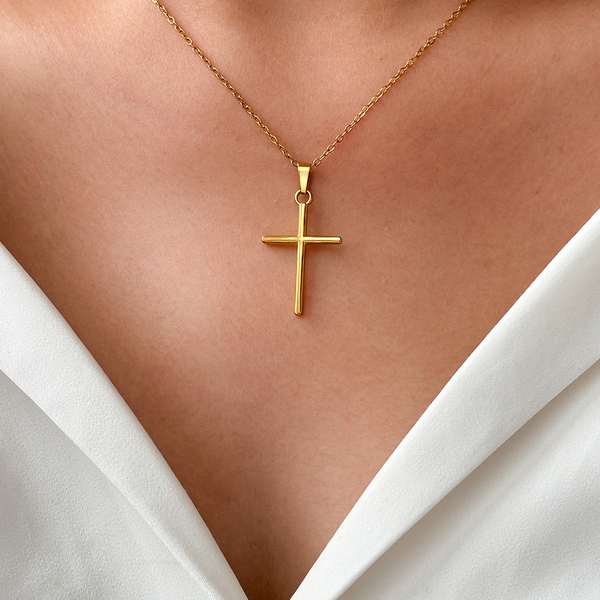 Cross Simple Necklace for Women's