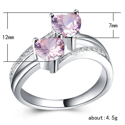 Women's Double Heart-Shaped Ring