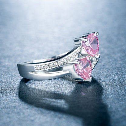 Women's Double Heart-Shaped Ring