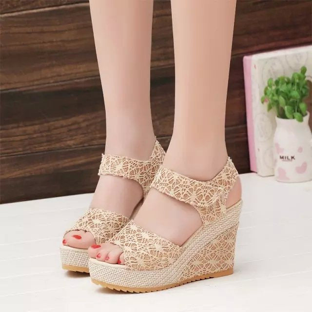 Flat Bottom High Heels Sandals