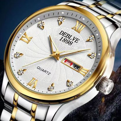 DeblVe 1898 Waterproof Men's Watch With Fine Diamonds