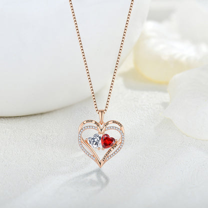 S925 Silver Double Heart Necklace