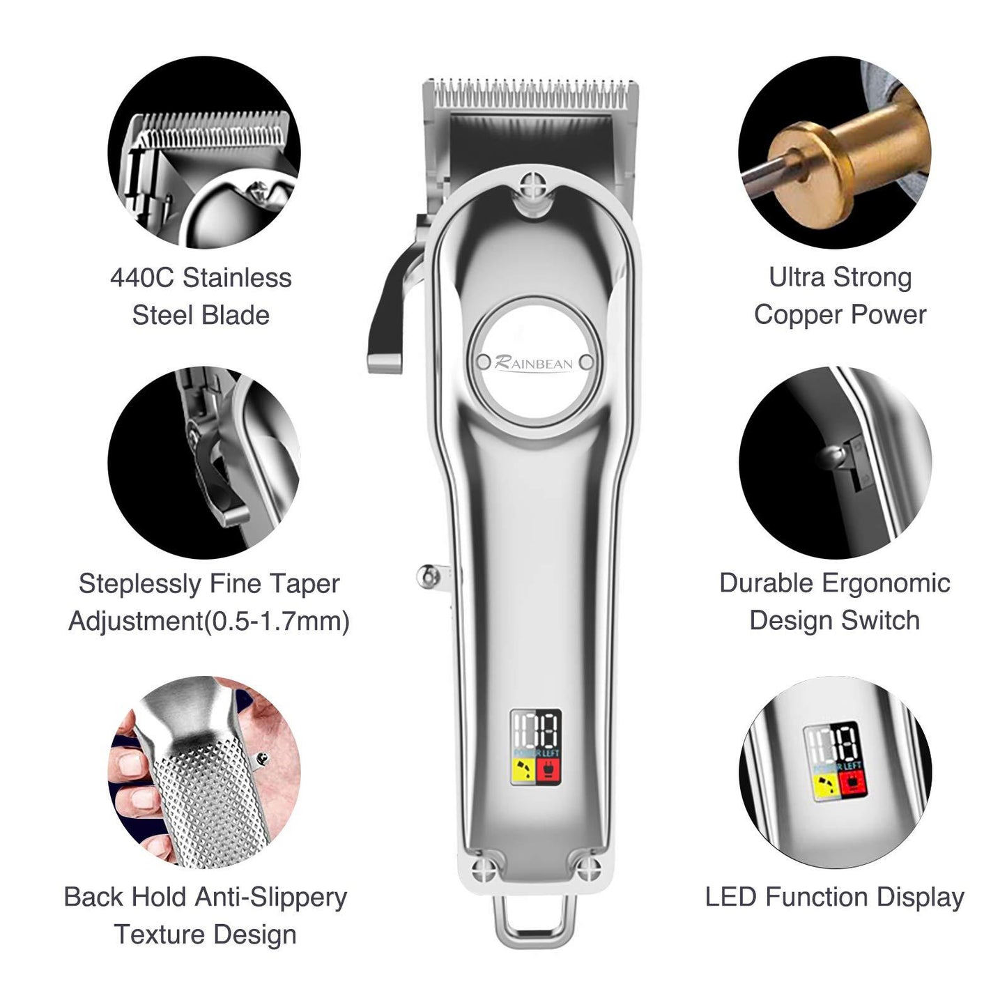 Men Hair Trimmer 3 in 1 IPX7 Waterproof Kit With LED Display And USB Rechargeable