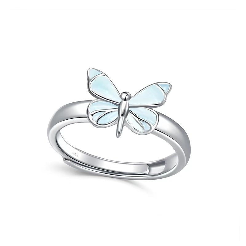 S925 Silver Luminous Butterfly Ring