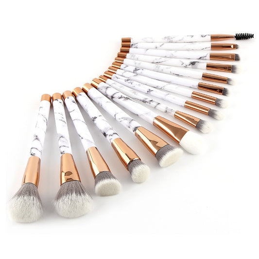 11 Sets Of Marble Makeup Brush