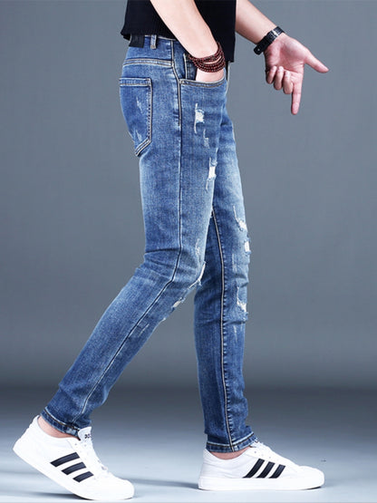 Slim-Fit Ripped Men's Jeans