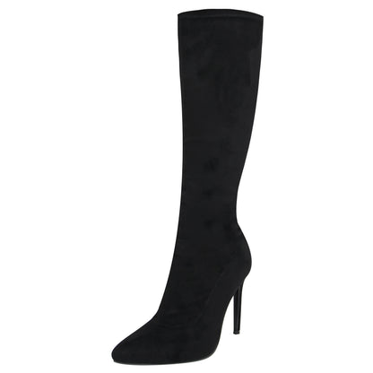 Women's Suede Boots With Stiletto Heel