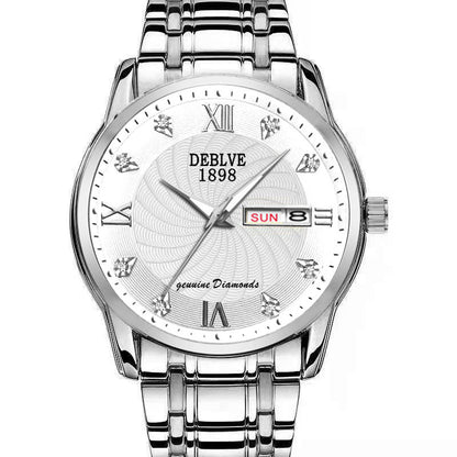 DeblVe 1898 Waterproof Men's Watch With Fine Diamonds