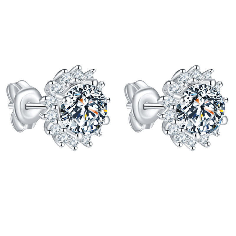 Sunflower Zircon Earrings For Women's