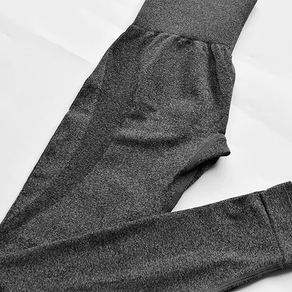 Pantaloni elastici de yoga stramti cu talie inalta