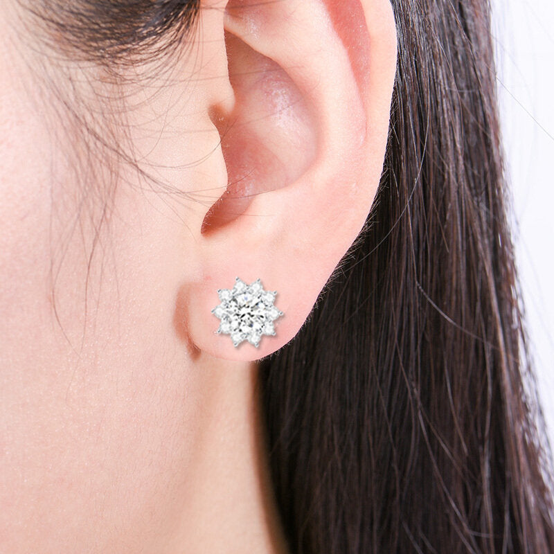 Sunflower Zircon Earrings For Women's