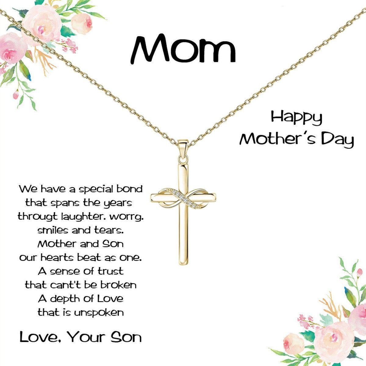 Personalized Gift Zircon Cross Necklace For Ladies