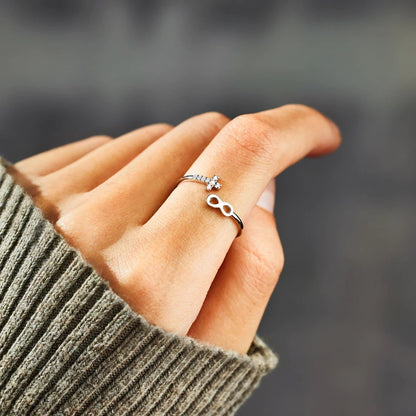 Infinite Cross Zircon Ring