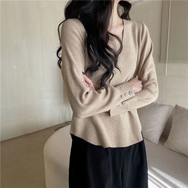 V-neck Bottoming Sweater For Women