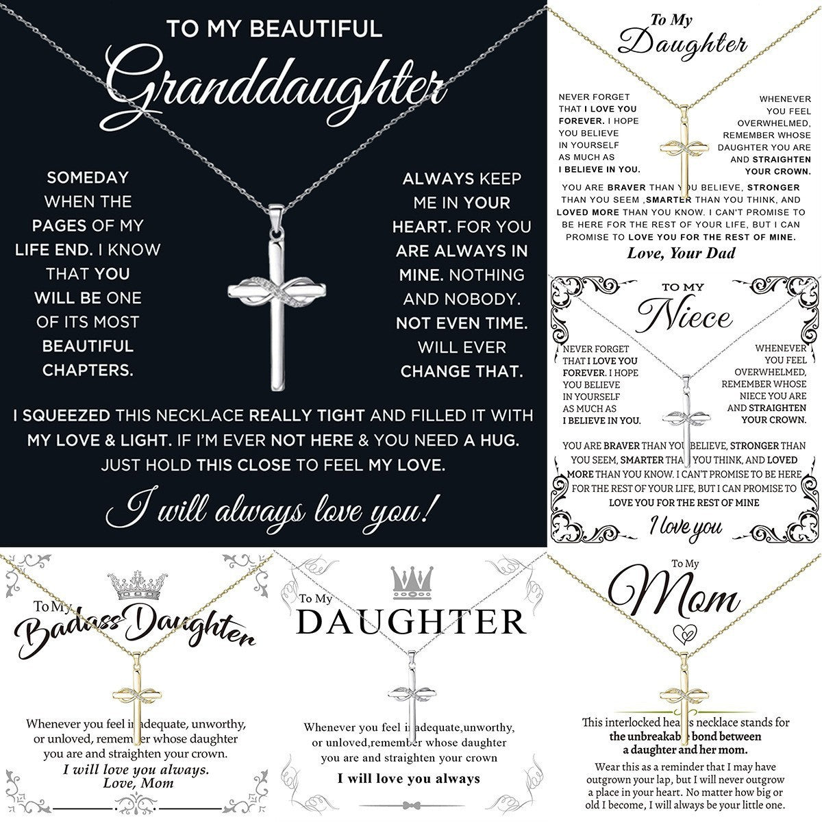 Personalized Gift Zircon Cross Necklace For Ladies