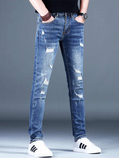 Slim-Fit Ripped Men's Jeans