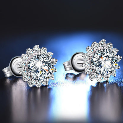 Sunflower Zircon Earrings For Women's