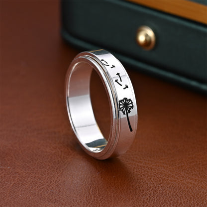 Rotatable S925 Silver Ring