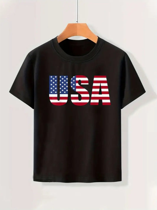 Tricou cu imprimeu „USA”.