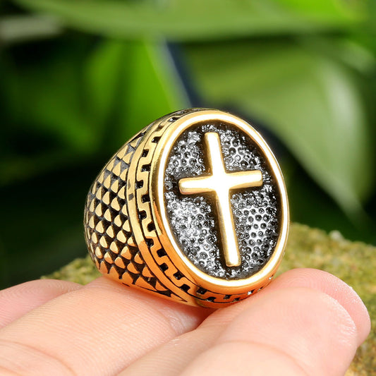 Retro Punk Cross Ring