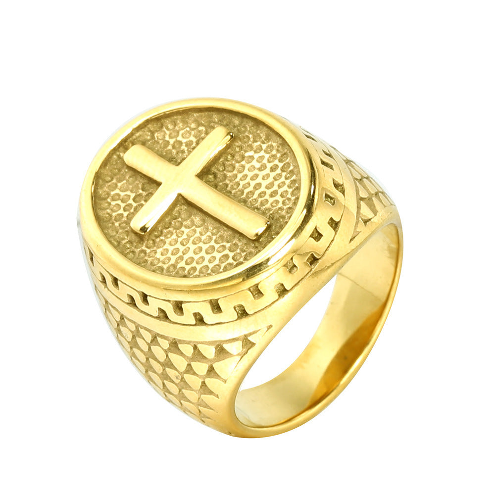 Retro Punk Cross Ring