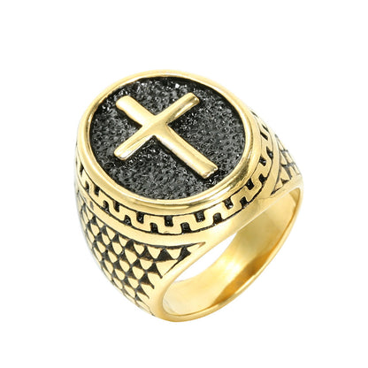 Retro Punk Cross Ring