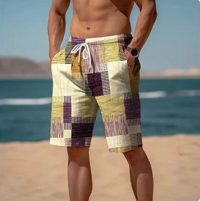 Breathable Hawaiian Print Men's Shorts