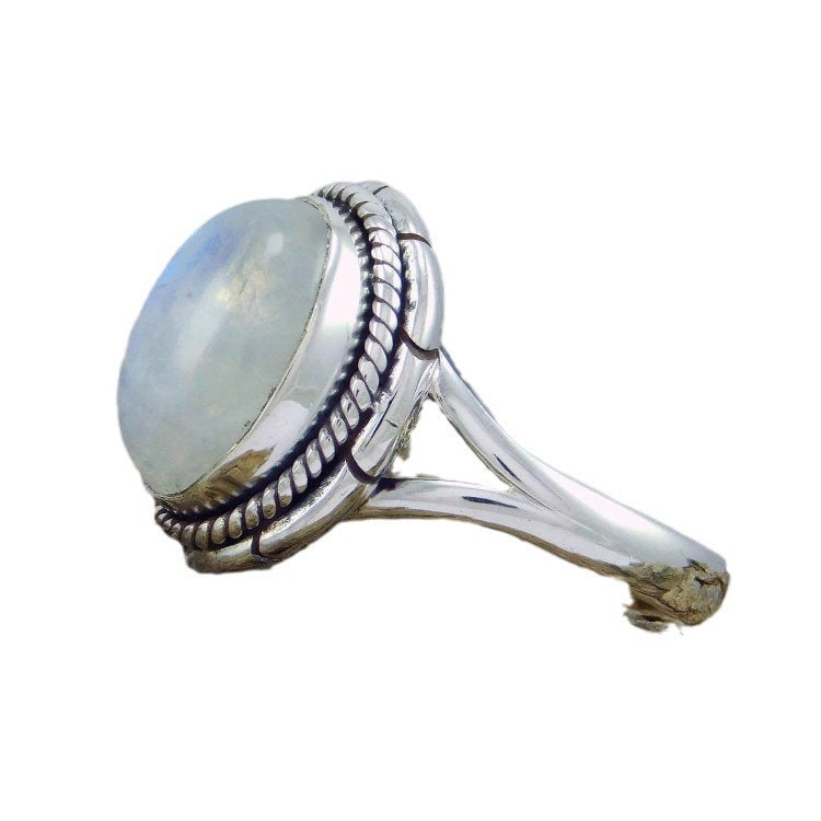 Women's Retro Geometric Moonstone Ring