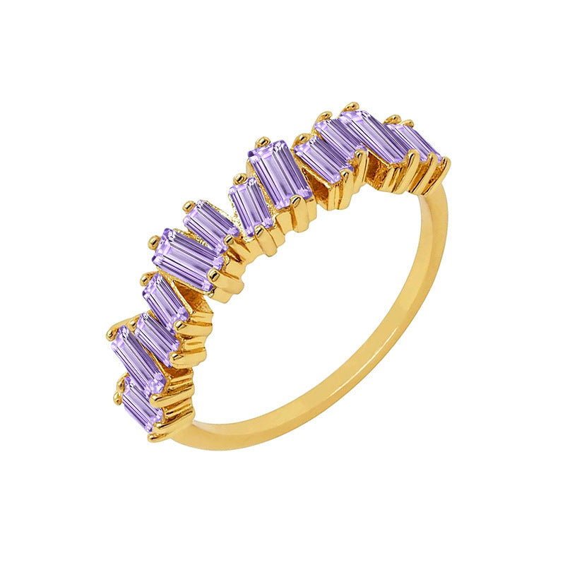 Zircon Ring Plated With 18K Gold