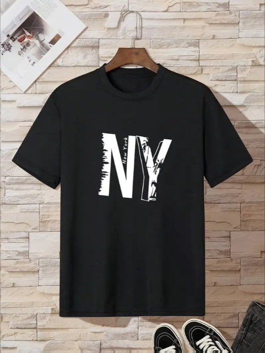 Tricou cu imprimeu „NY”.