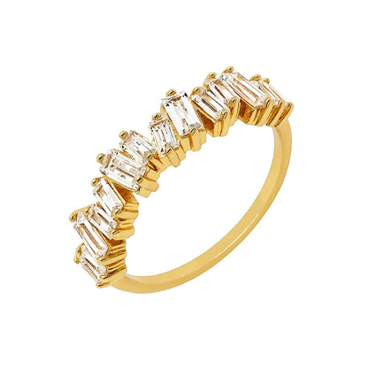 Zircon Ring Plated With 18K Gold