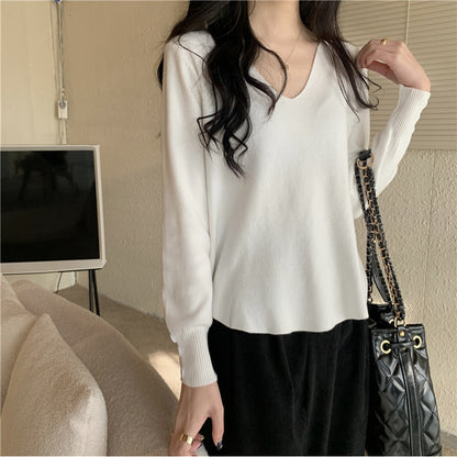 V-neck Bottoming Sweater For Women