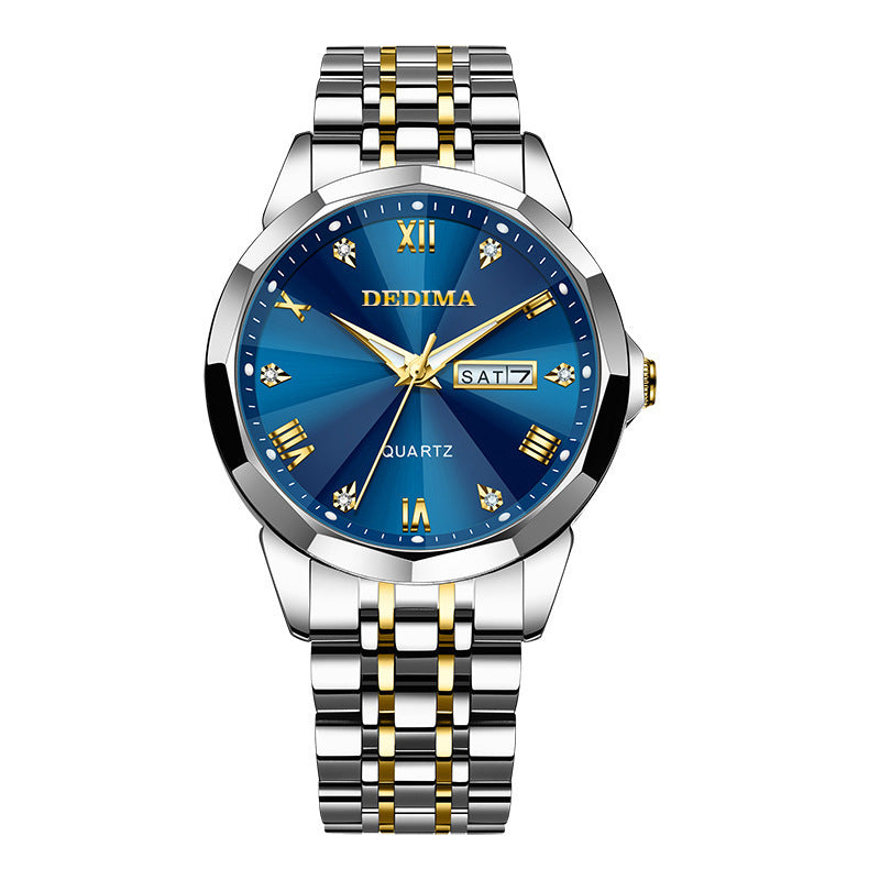 Dedima Men's Luxury Waterproof Watch With Fine Diamonds