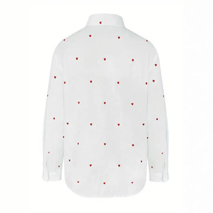 Long-Sleeve Shirt With Heart Print