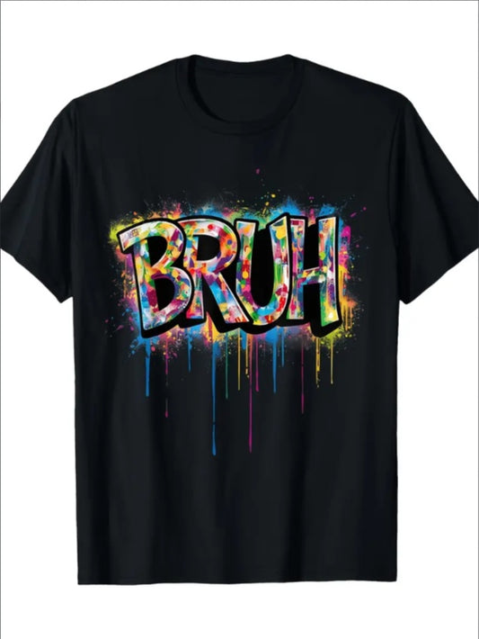 "Bruh" Print T-Shirt