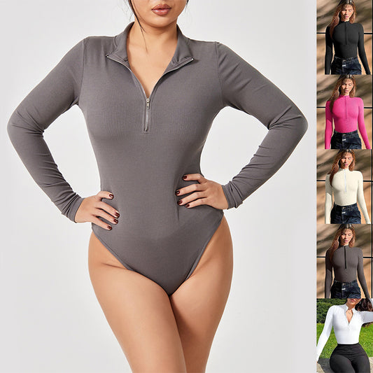 Long Sleeve Zipper Jumpsuit For Women's